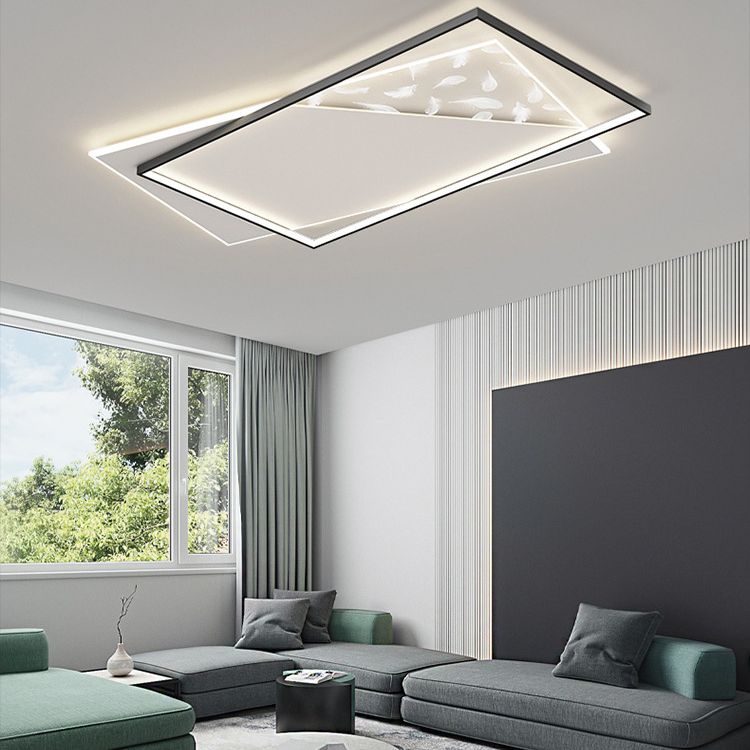 Lampe encastrée en fer forgé de plafond suspendu de salon de plume simple moderne LED