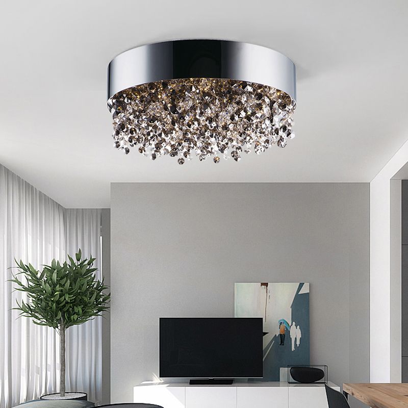 Illuminazione a soffitto da incasso in cristallo grigio Luci moderne montate a soffitto