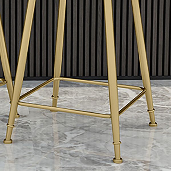 Nordic Armless Backrest Counter Stool Iron KitchenBar Stool with Cushion and Pedal