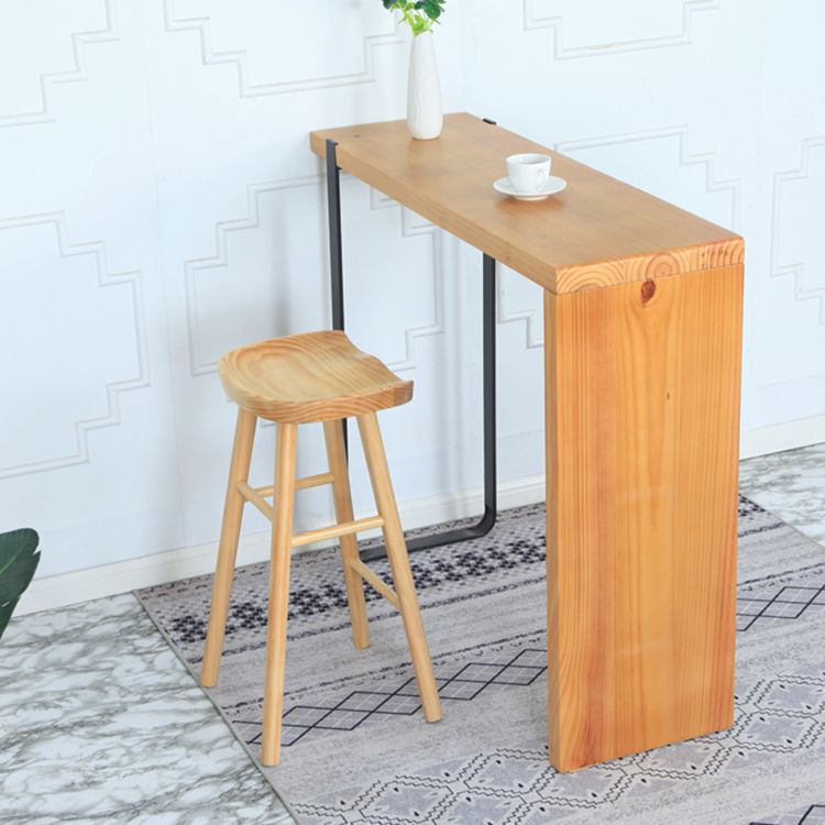 Modern Solid Wood Counter Stools Backless Contoured Seat Bar Stool for Shop
