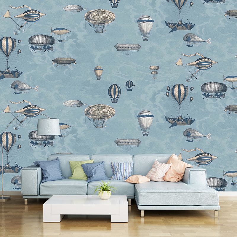 Stain-Resistant Balloon Mural Wallpaper Non-Woven Material Cartoon Wall Art for Children's Bedroom
