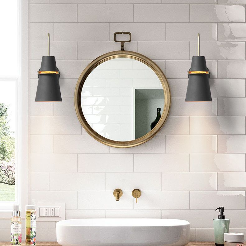 1 Light Metal Wall Mount Light Fixture Modern Dual Cone Wall Sconce Lighting for Bedroom