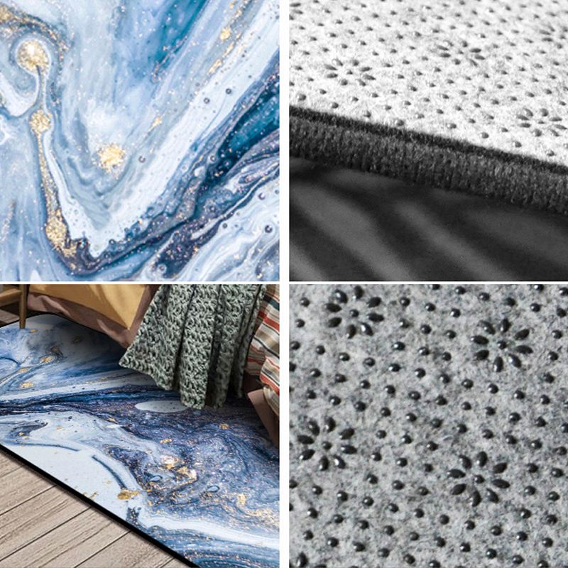 Multi-Colored Modern Rug Polyster Abstract Printed Indoor Rug Non-Slip Backing Pet Friendly Carpet for Bedroom