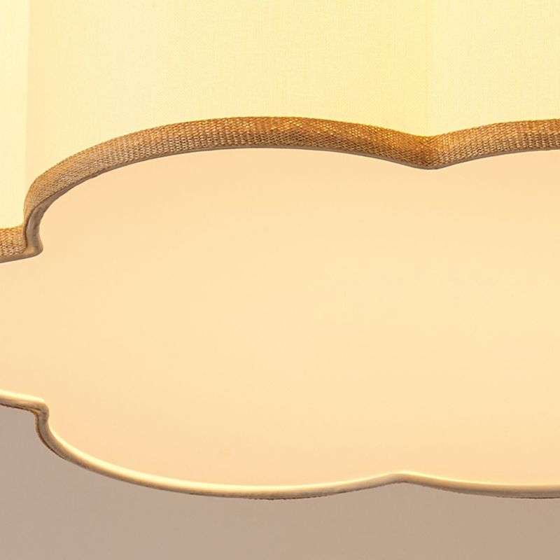 American Style Ceiling Light Geometry Shape Ceiling Lamp with Fabric Shade for Living Room