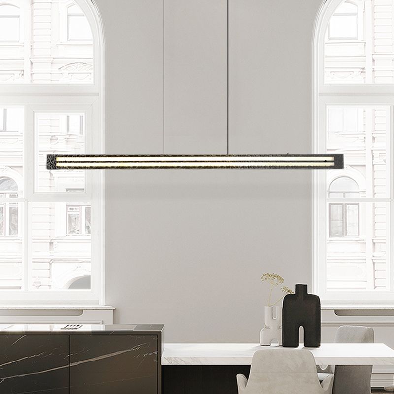 Nordic Style Hanging Lamp Rectangle Shape Island Light Fixture for Bedroom