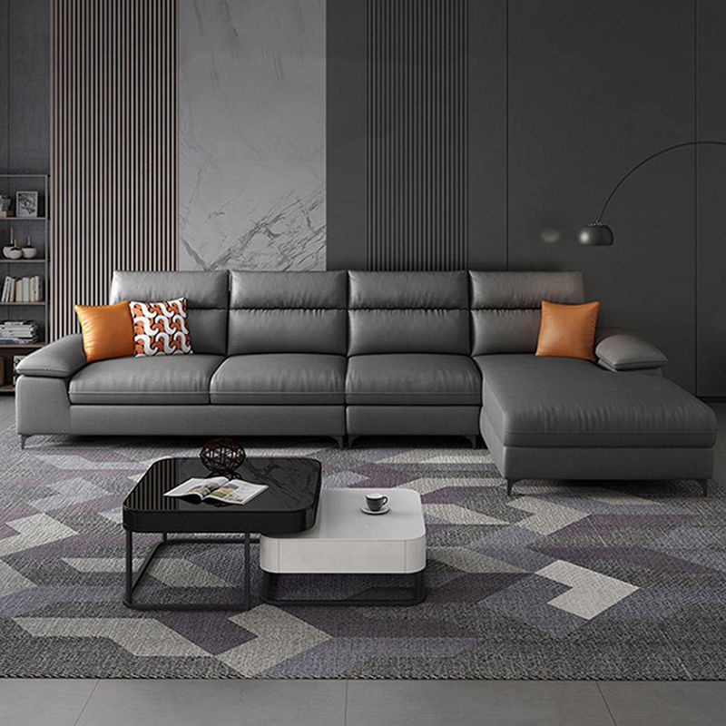 Faux Leather Sectionals with Pillow Top Arm and Cushion Back
