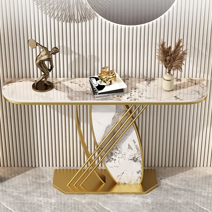 Contemporary Half Moon Console Accent Table Antique Finish Sofa Console Table