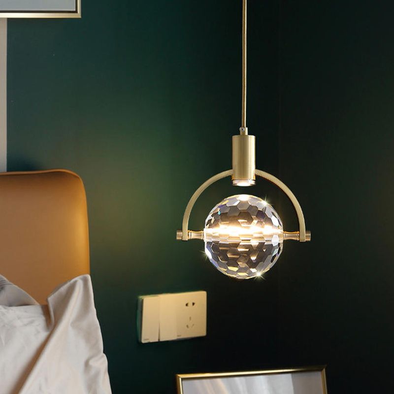1 suspension géométrique légère pendentif de style moderne lampe à suspension en cristal