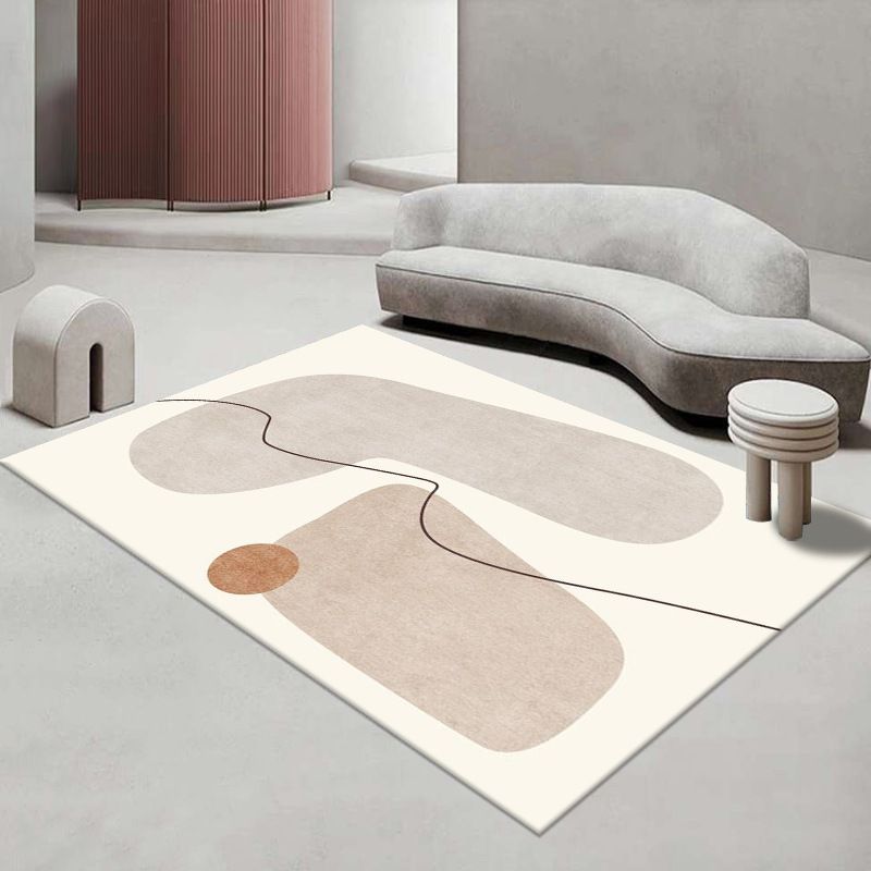 Pink Color Block Area Rug Polyester Modern Indoor Rug Washable Rug for Living Room
