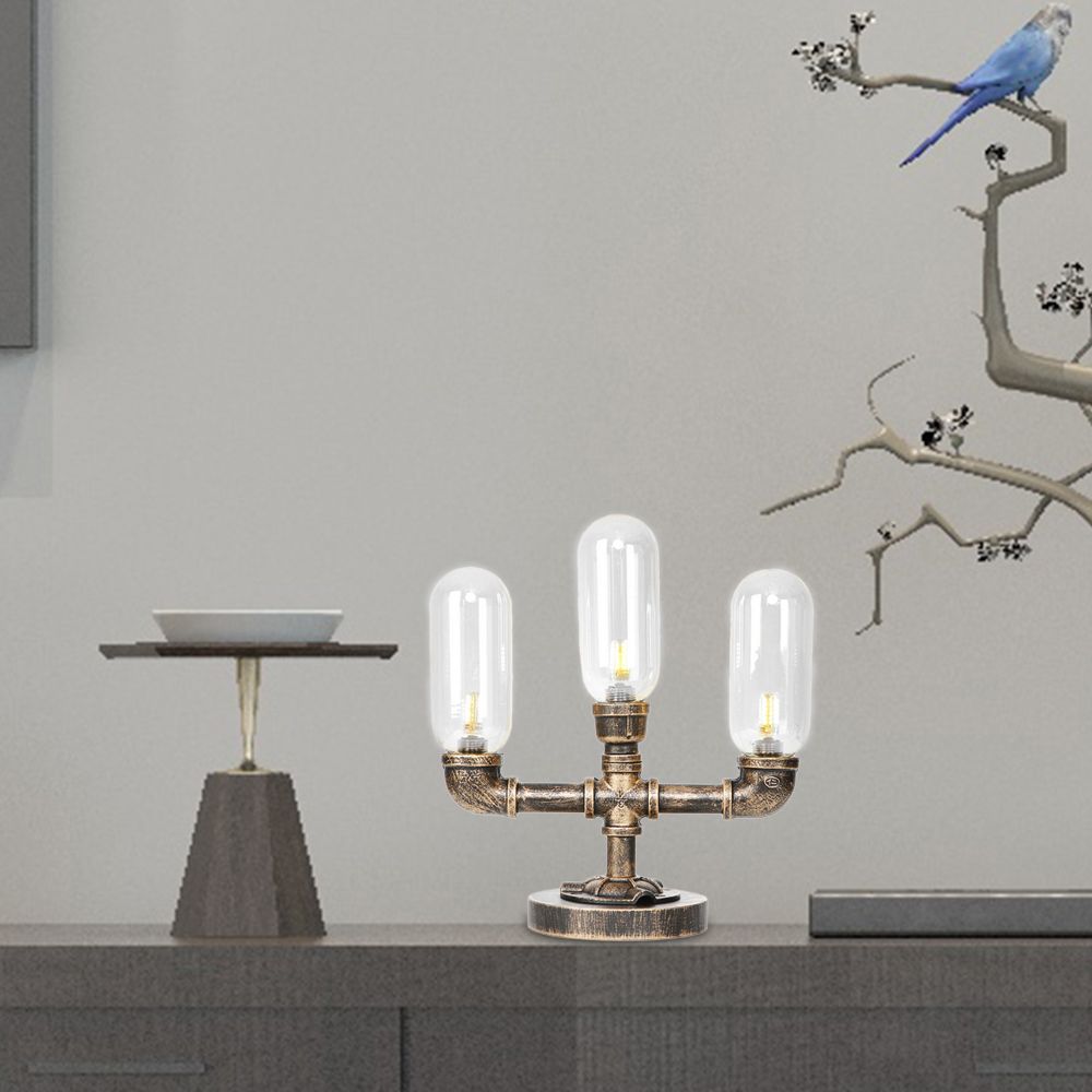 Bronze âgé de 3 ampoules LED LEMPEUR AMBER INDUSTRIE