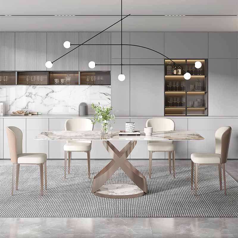 Sillas de comedor de estilo moderno Sillas Parsons laterales sin brazos de metal para cocina