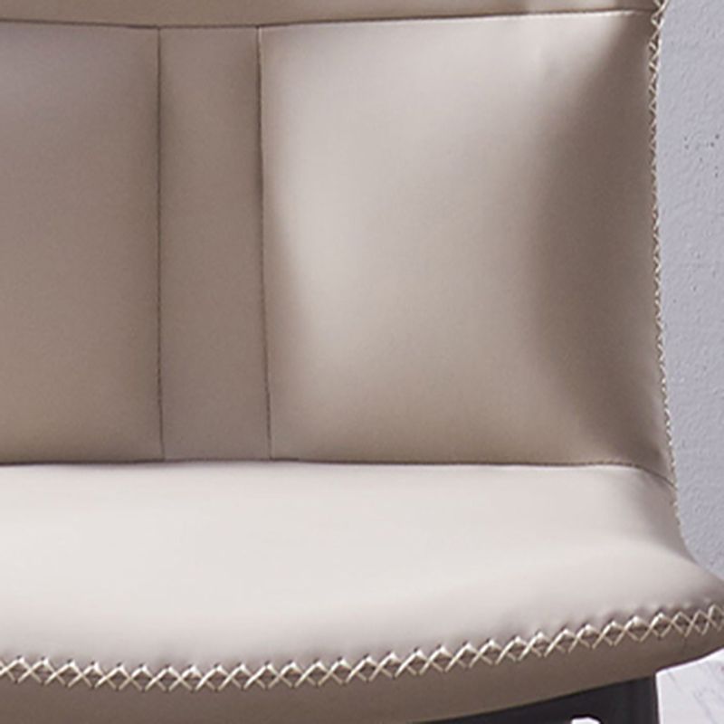 Chaise d'appoint contemporaine en cuir Chaise de salle à manger à dossier solide (Ensemble de 2)