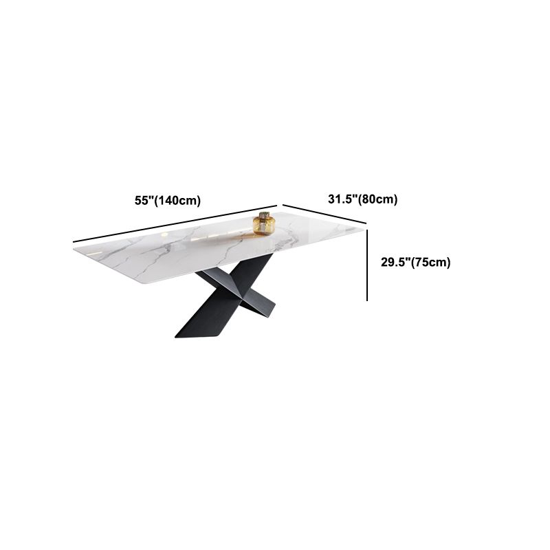 Modern Rectangle Sintered Stone Table Set 1/4/5 Pieces Dining Set