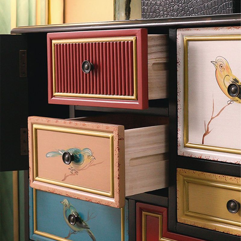 Nautical Wooden Storage Chest Bedroom Horizontal Chest with 3 Drawers