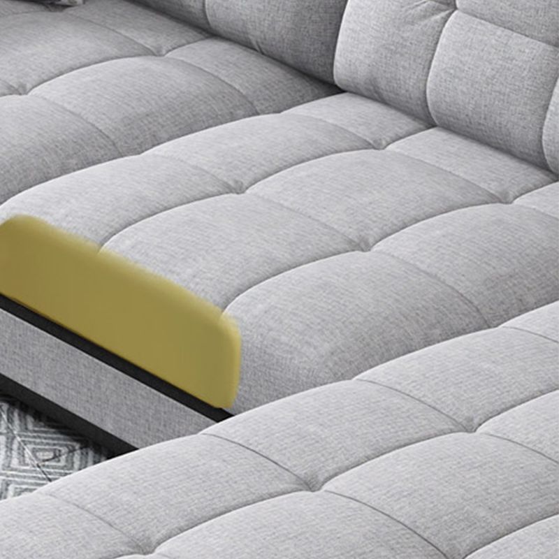 Light-grey Pillow Top Arm Modern Sofa/Sectional with Removable Cushions for Apartment