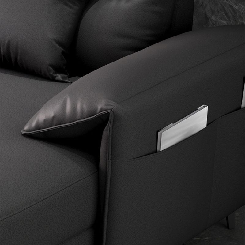 Contemporary Sectional with 4 Pillows Back and Storage Pillow Top Arm