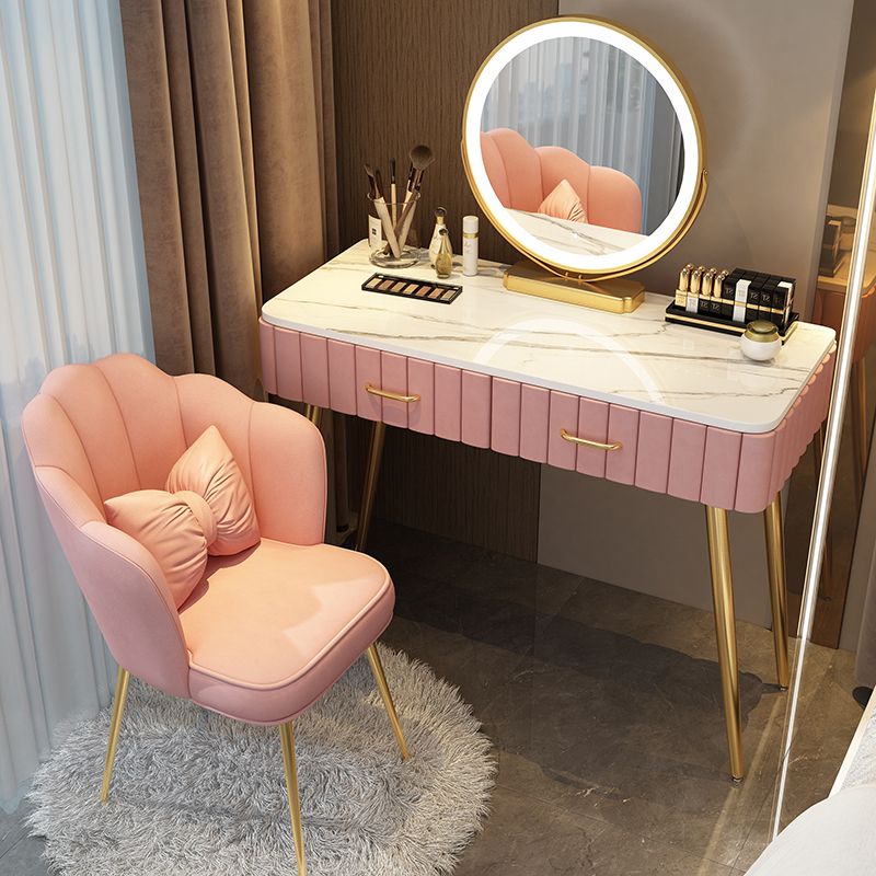 Lighted Mirror Makeup Vanity Desk Standing Makeup Vanity Set with Drawer