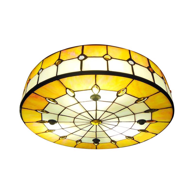 Plafonniers de chambre Tiffany, luminaire encastré à tambour avec décoration de bijoux