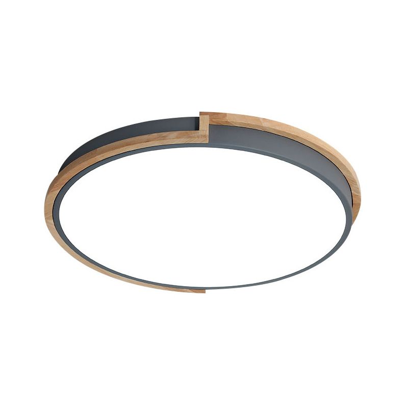 Nordic Disk LED-plafondlamp acryl slaapkamer inbouwlamp met houten frame