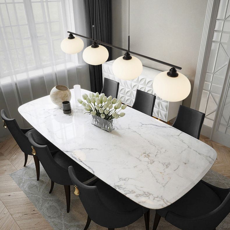 Metal/Glass Kitchen Island Lighting Modern Golden/Black Ceiling Light for Foyer
