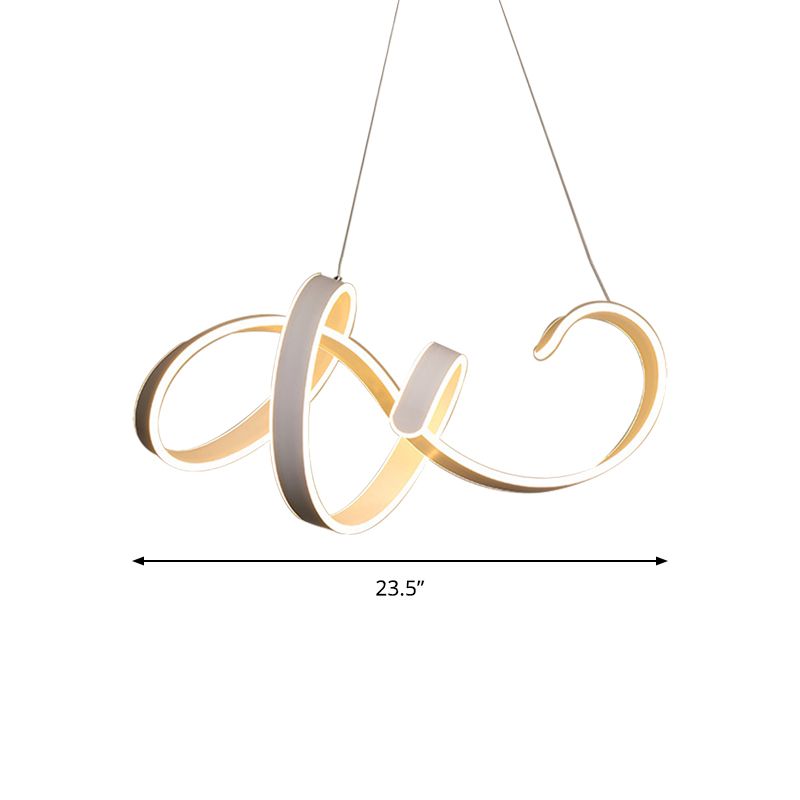 Twisting Acrylic Ceiling Light Modern LED White Chandelier Pendant in Warm/White Light