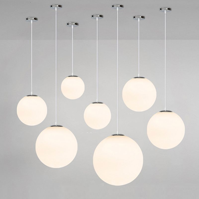 1 Light Ball Hanging Ceiling Light Modern Style Glass Hanging Lamp Kit