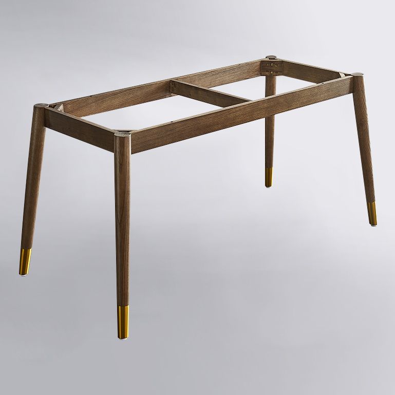 Modern Rectangle Sintered Stone Dining Table with Wooden Base White Dining Table for Restaurant