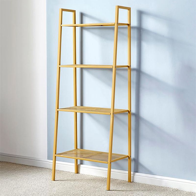 Modern Metal Ladder Bookshelf Vertical Open Bookshelf for Living Room