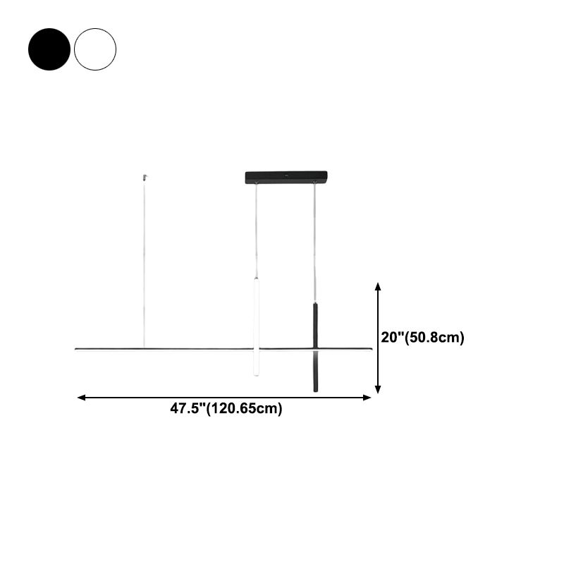 Simple Style Adjustable Length Hanging Lamp 3-Light Island Light Fixture for Kitchen