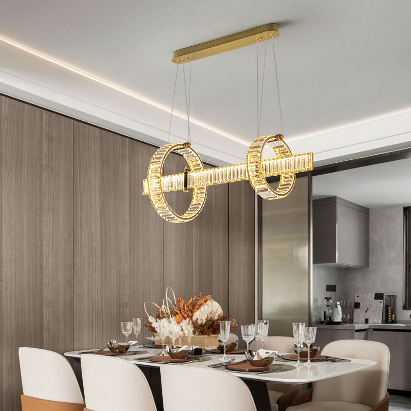 Contemporary Island Light Fixtures Crystal Hanging Lamp for Dining Room