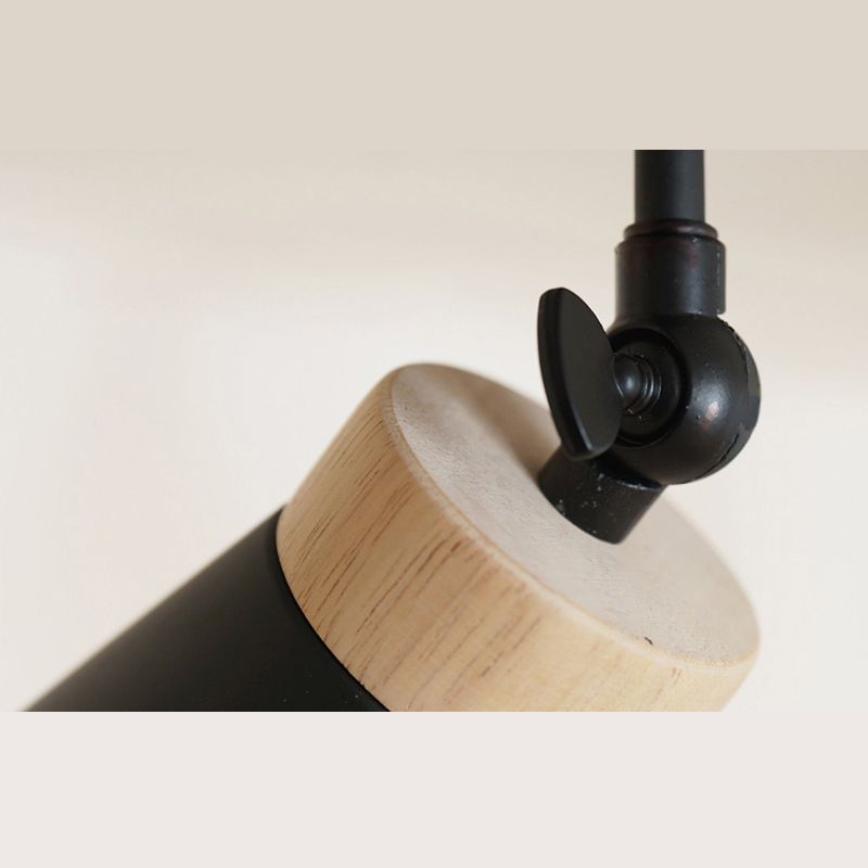 Nordic Modern Ceiling Track Lighting Cone Shaped Shade Solid Wood Spotlight for Living Room Background Wall and Clothing Store