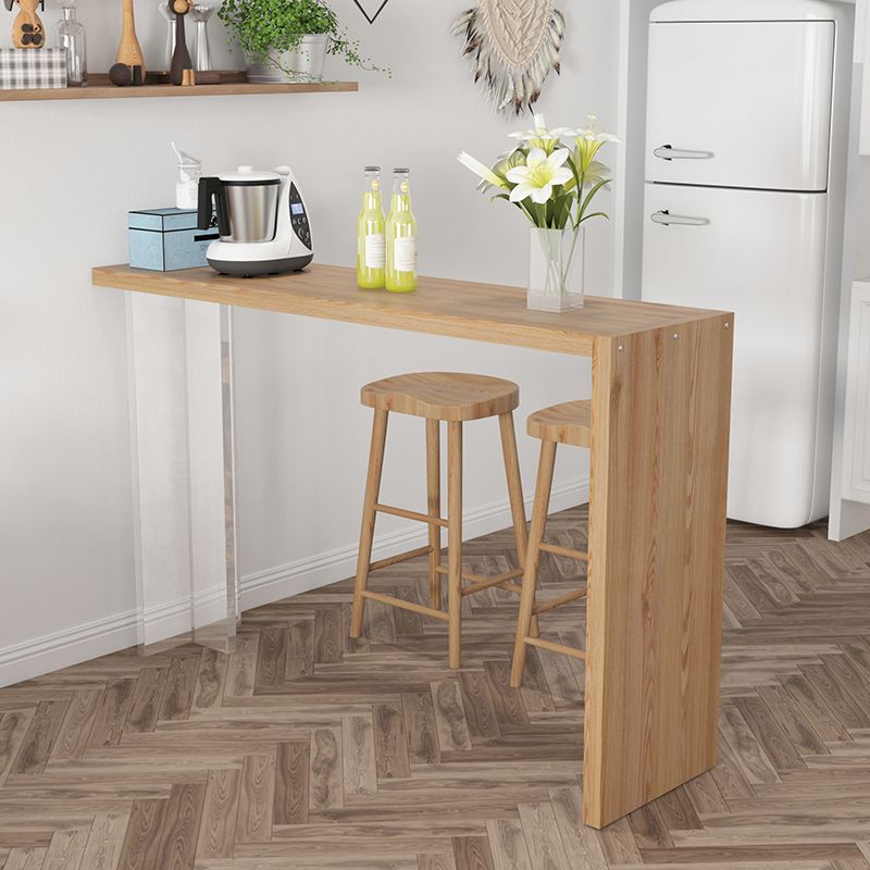 Luxurious Rectangle Solid Wood Bar Table Set 1/3 Pieces Counter Table with Backless Stools