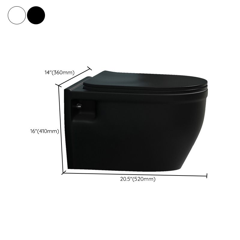 Contemporary Flush Toilet Wall Mount One-Piece Toilet Porcelain Toilet Bowl