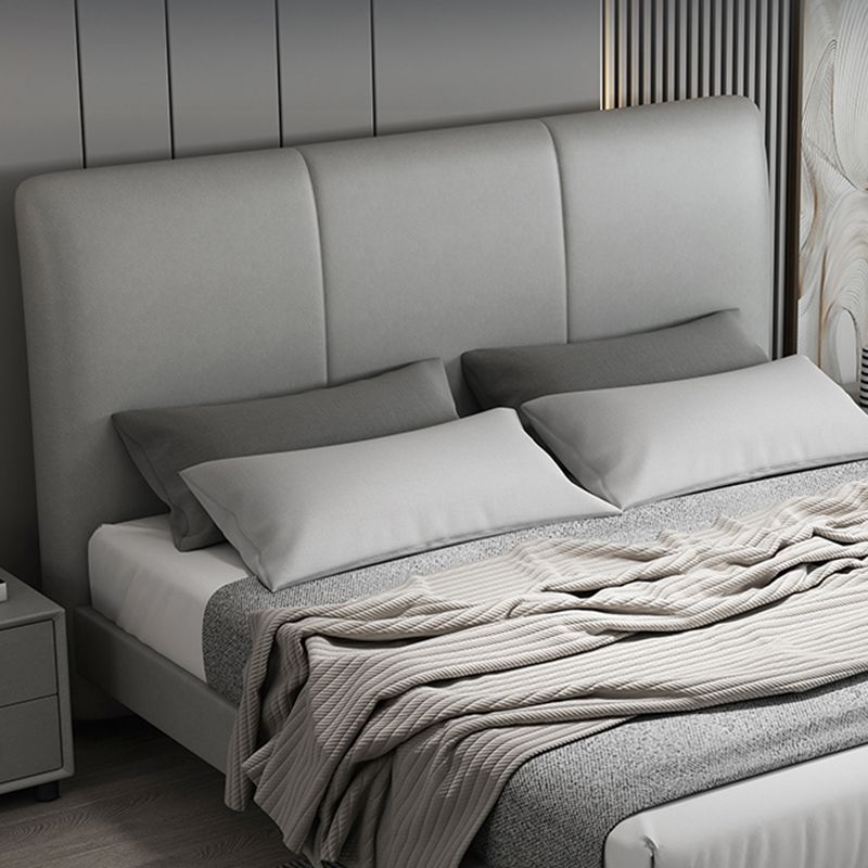 Modern Wooden Headboard with Rectangular Panel and Metal Legs