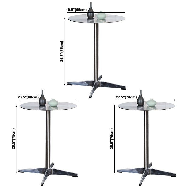 Stainless Steel Industrial Dining Table Pedestal Table for Dinning Room