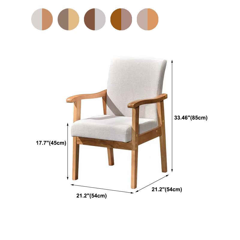 Mid-century Modern 21.25"Wide Linen Blend Fixed Back Square Arm Chair