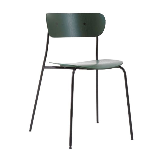 Silla industrial sin brazos para interiores y exteriores, silla de comedor con respaldo abierto de metal