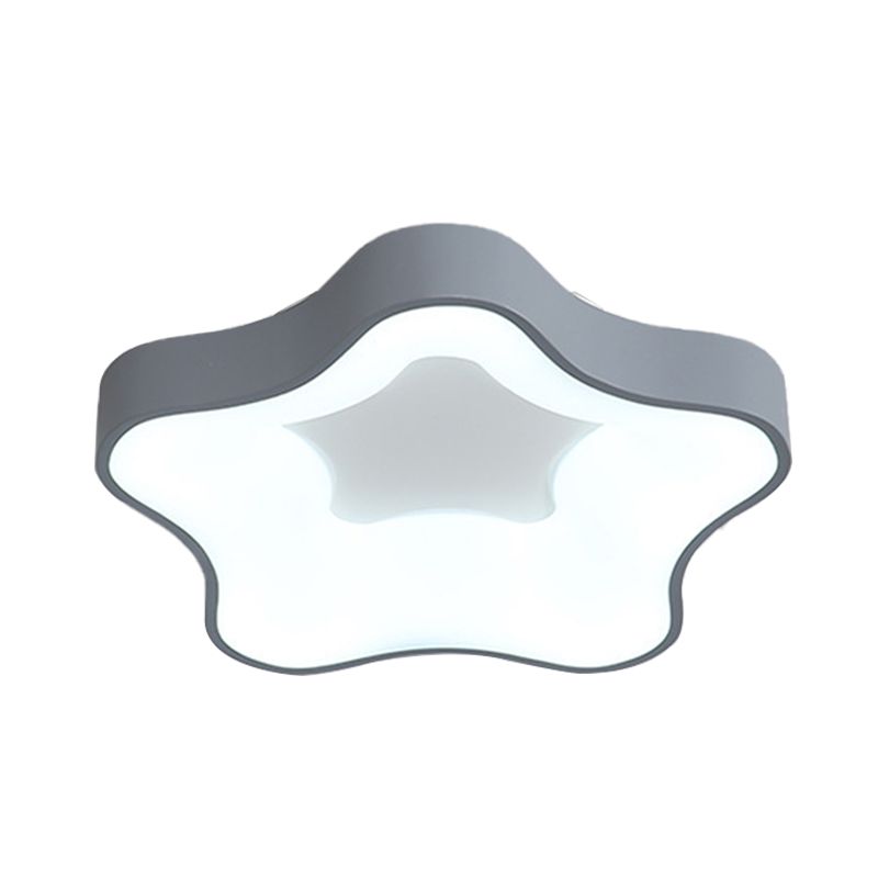 Star Bedroom Flush Mount Spotlight Acrylic LED Contemporary Ceiling Lighting in White/Grey