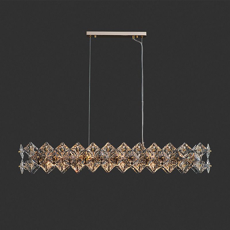 Modern 4/6-Light Golden Kitchen Island Lighting Crystal Island Pendant Lighting