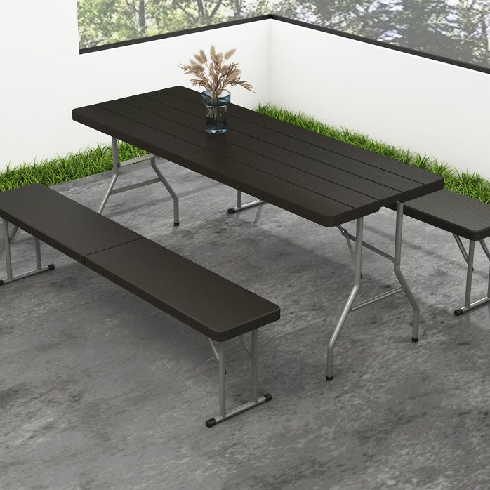 Industrial Plastic Foldable Dining Table Rectangle Water Resistant Table