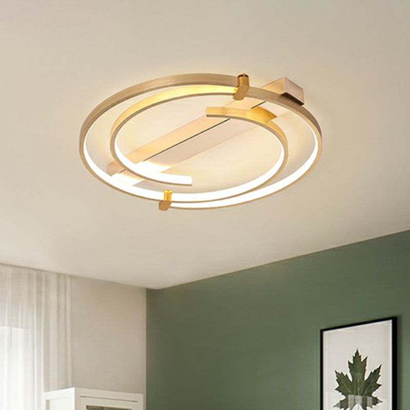 Gold Loop Ceiling Flush Light Simple Style Metal LED Flush Mount Lighting Fixture for Bedroom