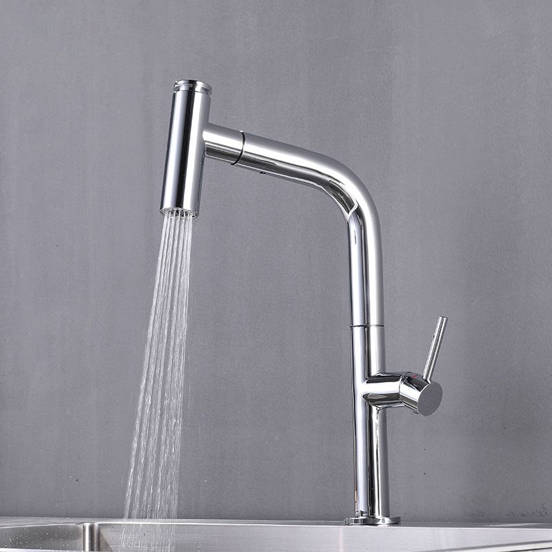 Modern Pull Down Single Handle Kitchen Faucet 1 Hold Faucet with Pull Out Sprayer