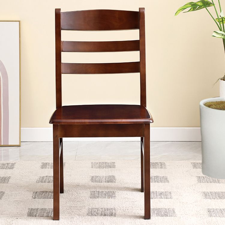 Contemporary Indoor Ladder Back Solid Wood Armless Dining Chair
