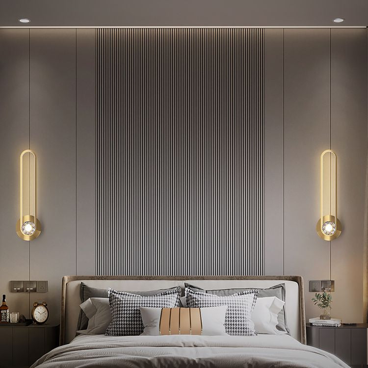 Modern Luxury Style Wall Mounted Light Fixture Copper Flush Mount Wall Sconce for Living Room