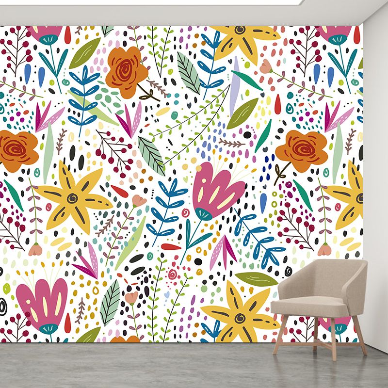 Horizontal Illustration Tropical Plant Mural Eco-friendly Wallpaper Home Decor