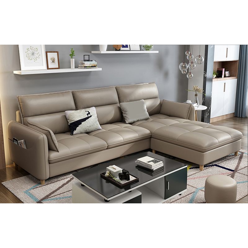 79.92"D x 56.3"W x 33.46"H 3-Seat Cushion Back Tufted Sectional with Storage