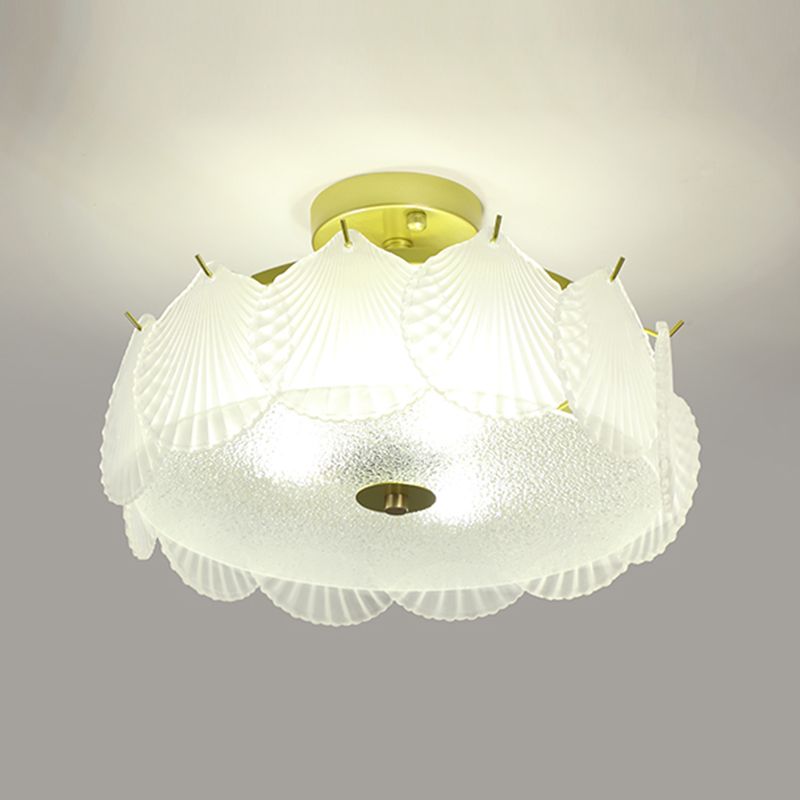 Círculo nórdico Semi-Flush Techo de techo de montura Ligera Luz de techo semi rascilla en oro