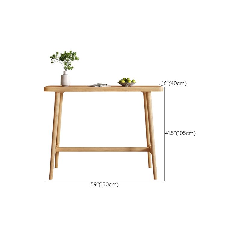 Modern Solid Wood Bar Table Rectangle Dining Table for Kitchen