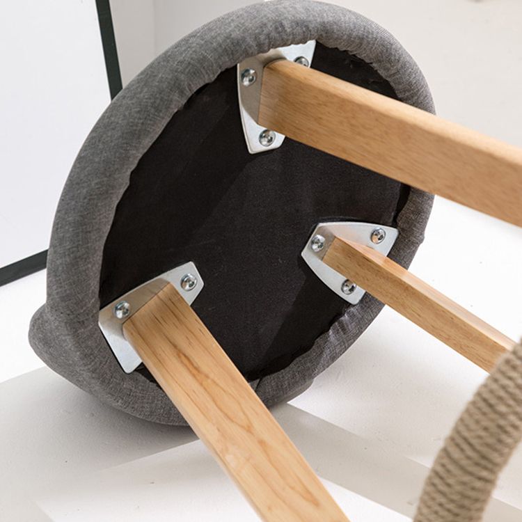 Scandinavian Footrest Dessert Shop Stool Matte Finish Upholstered Bar Stools