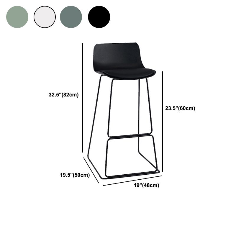 Indoor Footrest Dining Stool Plastic Industrial Low Back Counter-height Stool
